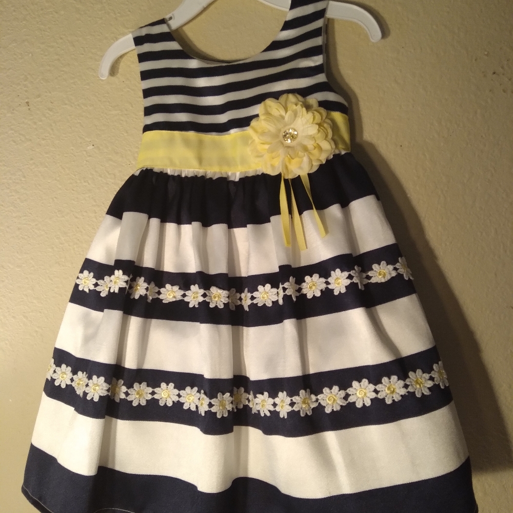 Yellow,Navy and Black dress - Picture 2 of 3